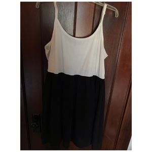 black and cream dress